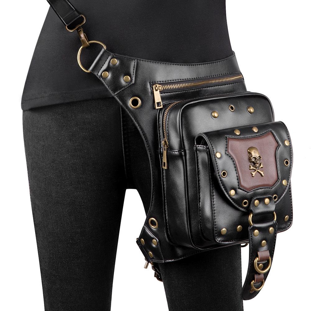 Chain Bag Women's Small Bag Steampunk Retro Motorcycle Bag Women's Shoulder Messenger Bag Women's Waist Bag