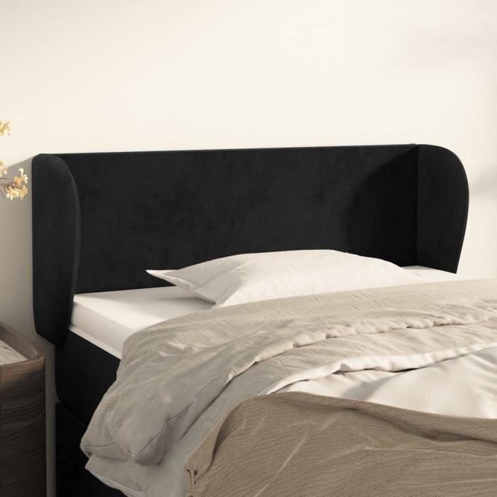 VidaXL Tête de lit avec oreilles Noir 93x23x78-88 cm Velours3116902