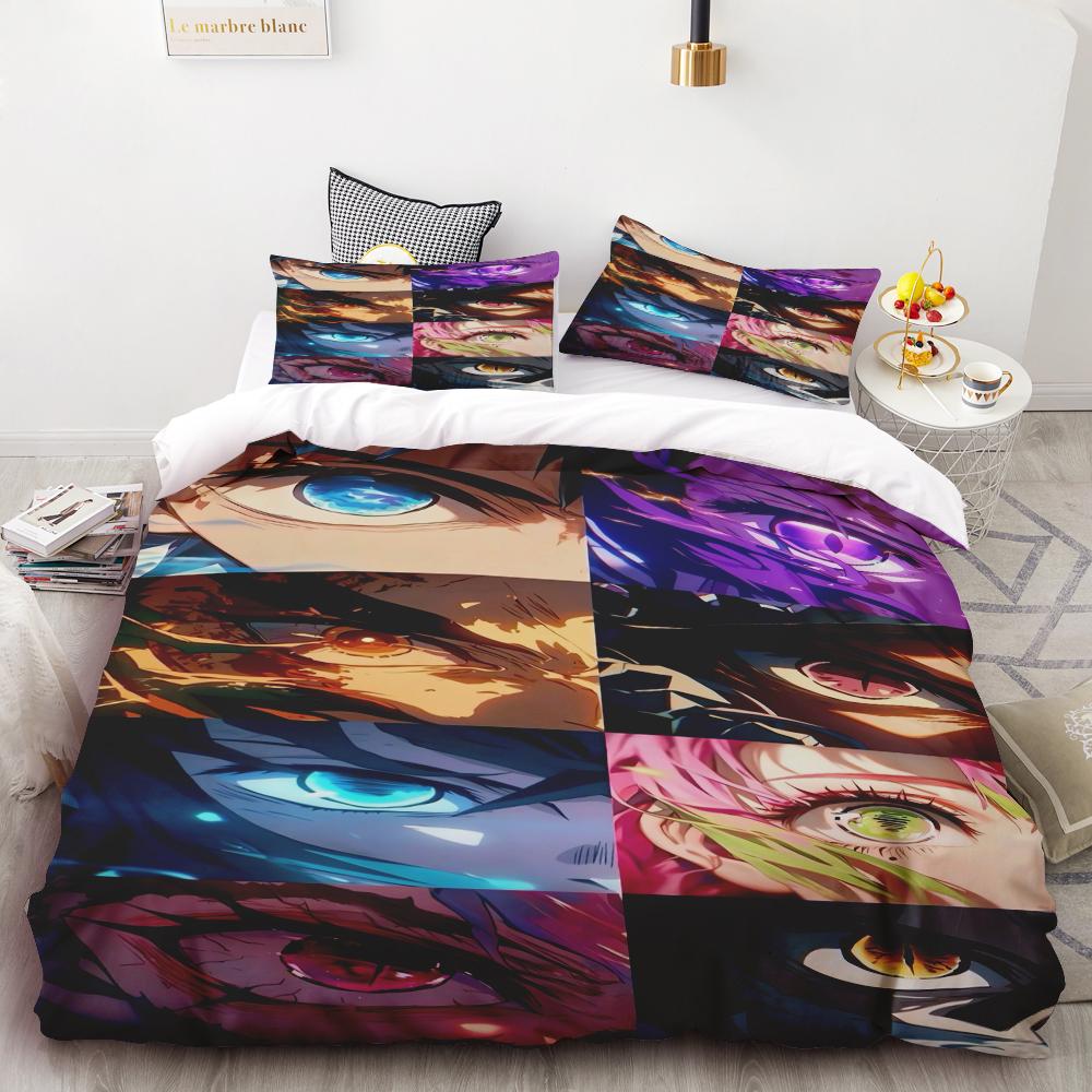 Duvet Cover Anime Demon Slayer Duvet Cover Comforter Bed Anime Polyester Bedding Set Duvet Cover Set Printed Cartoon Home Decor
