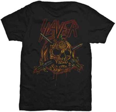 Slayer Skull Pumpkin Band Logo T Shirt