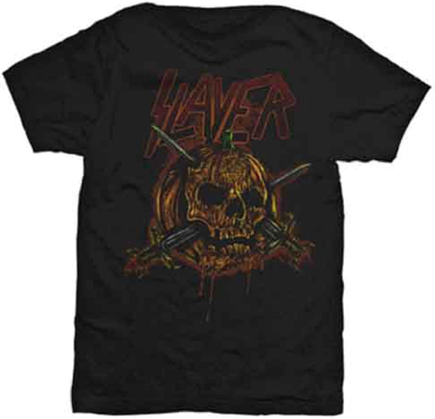 Slayer Skull Pumpkin Band Logo T Shirt S