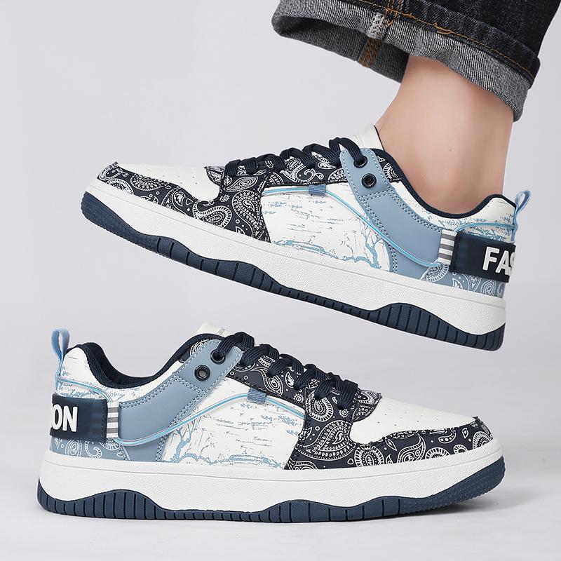 Herren Casual Skateboardschuhe Bedruckte Laufschuhe Joggingsneaker Schuhe für Studenten Übergröße