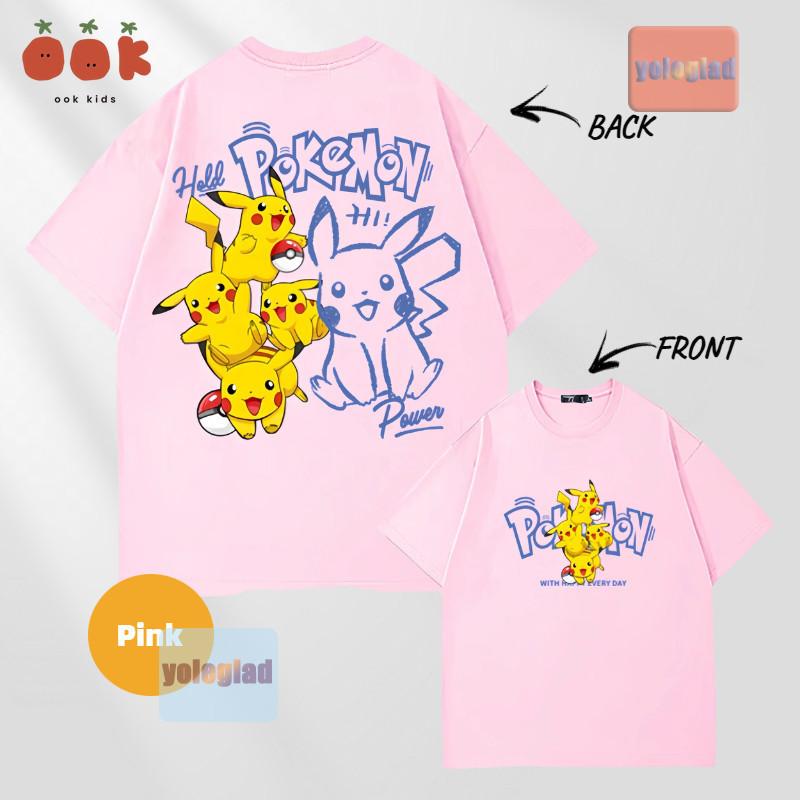 Pikachu Printed Pure Cotton T-shirt for Men and Women Spring/Summer New Collection Fashion Short Sleeved Shirt S