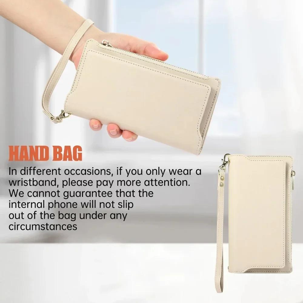Abnehmbare Brieftasche mit Kartenhalter, Handyhülle für Samsung Galaxy S25, S24 Ultra, S23, S21 FE, S22 Plus, A55, A15, Crossbody-Handgelenkschlaufe