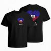 Haiti Heart Flag Graphic T-Shirt Cotton Short Sleeve Crewneck Daily Tee