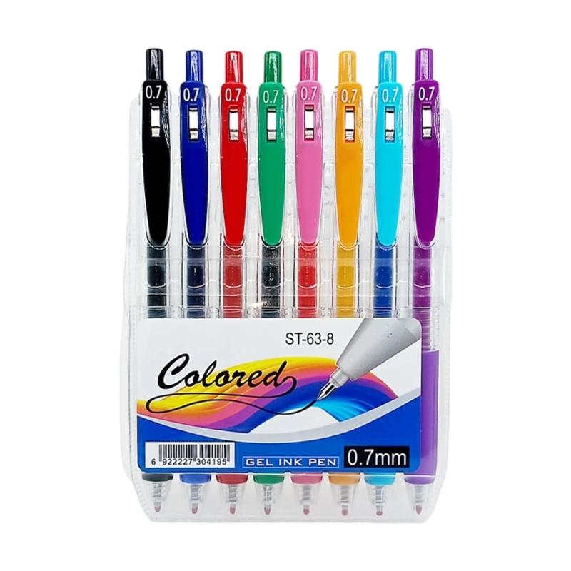 Caneta Gel Colorida Retrátil Caneta com Tintas Gel de Cores Sortidas Ponta 0,7 MM para Diário Caderno Planejador Anotações Scrapbooking