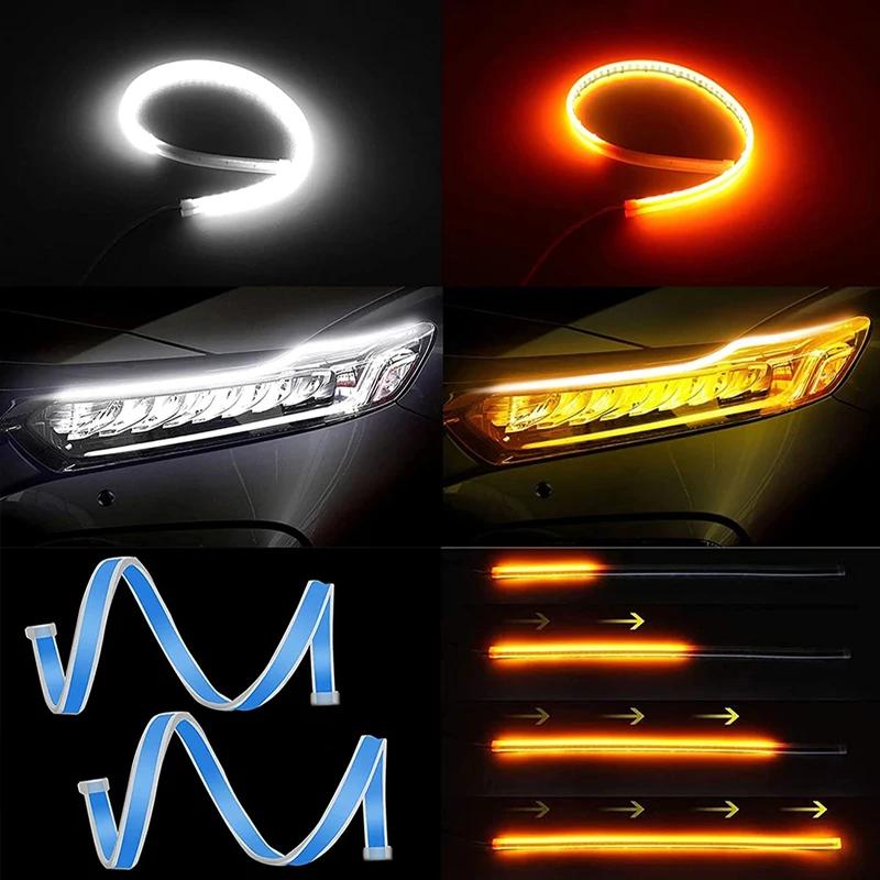 Car Ultra-Thin LED Light Strip - Daytime Running & Starting Flow Dual Ribbon Decorative