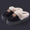 Thick Bottom Home Fluffy Slippers Women Winter Soft Sole Warm Plush House Slippers Woman Closed Toe Non-slip Cotton Shoes