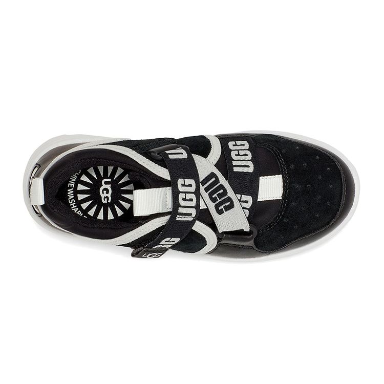 UGG Cloudlet Sneaker Comfortable Breathable Casual Running Shoes Kids Sneaker Black White 1107979K- BWHT