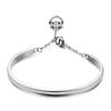 Gold-Color Cuff Bangle for Women One Row Crystal Stainless Steel Bracelet Bangle Jewelry Adjustable Chain