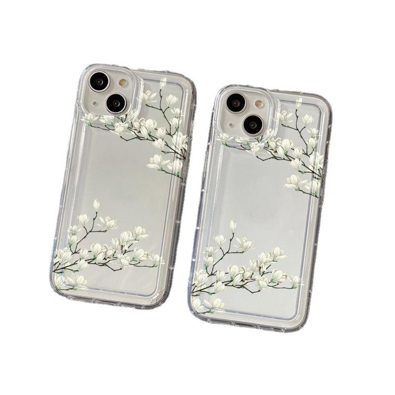 Ins Wind Magnolia Flower Suitable for Iphone17promax Mobile Phone Case 14pro Apple 16/13 Soft Case 15
