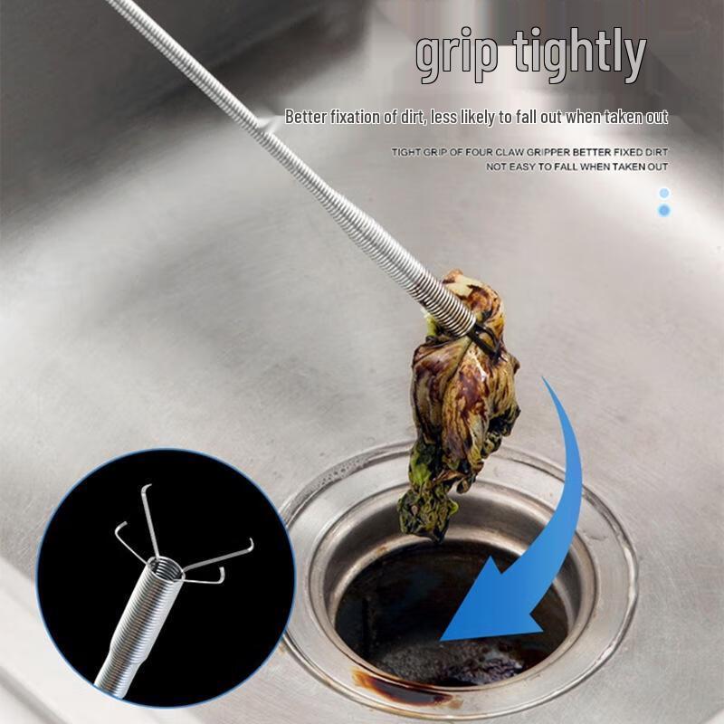 Flexible Drain Clog Remover with Four-Claw Grabber