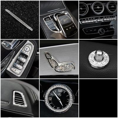 For Mercedes Benz GLC 253 2015-2019 Central Console Decoration Refit Crystal Diamond Ring Trim Interior Mouldings Decal