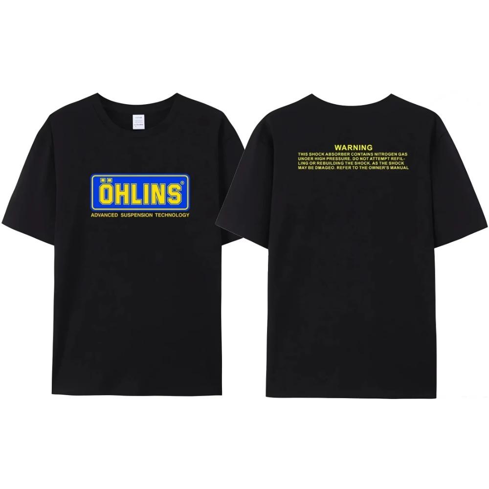 2024 New Men's Unique Ohlins Sports Racing T-Shirt Pure Cotton Casual Shock Ohlins RXF34 M.2 Men's Comfortable and Popular Tee