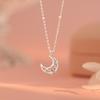 Neumond-Sternenhalskette mit einem süßen und mädchenhaften Temperament, mit einer einfachen und mehrlagigen Schlüsselbein-Kette