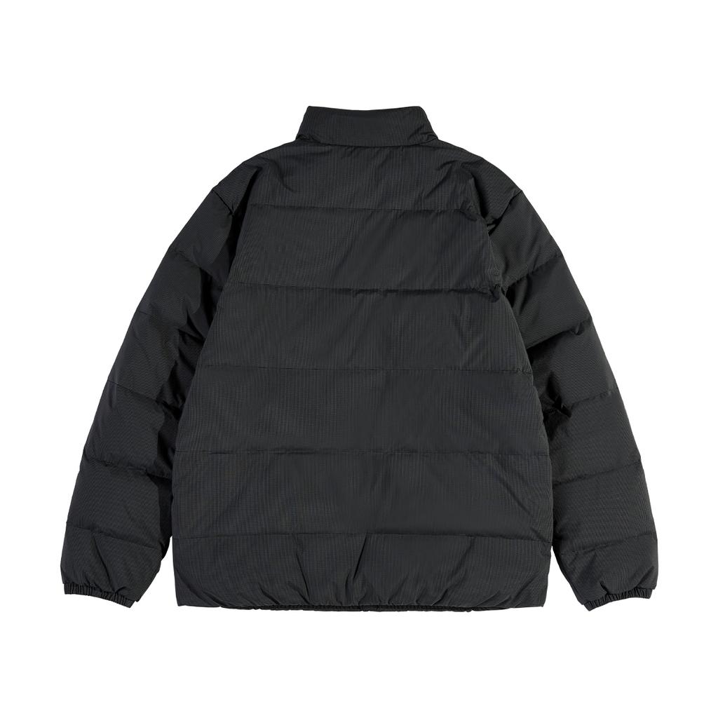 Li-Ning Fitness Series Stand Collar Sports Solid Color Loose Zipper Down Jacket Men Outerwear Black AYMU083-1