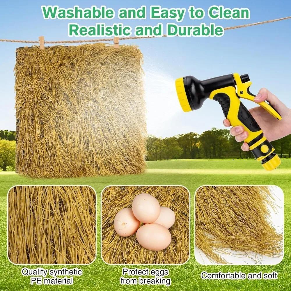 1PC 30cm Square Chicken Coop Nesting Mat, Washable Anti-Breakage Natural Coconut Palm Pad Design, For Hens Laying Eggs Poultry