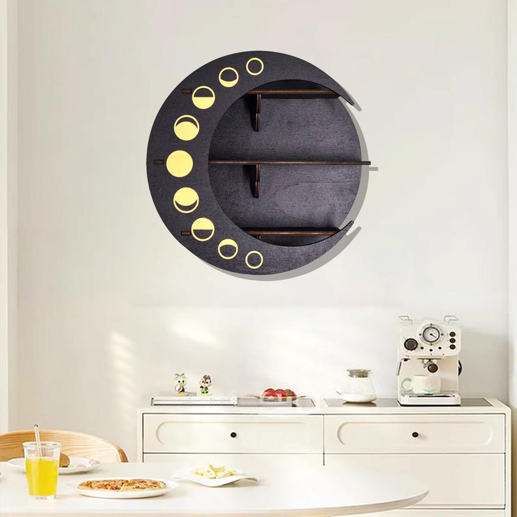 Ornament Molds Silicone Storage Rack Mold Moon Shape Wall Storage Shelf Moulds Silicone Material for DIY Making Crafts