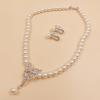 Versatile Alloy Pearl Bridal Necklace & Earrings Set for Women N6364