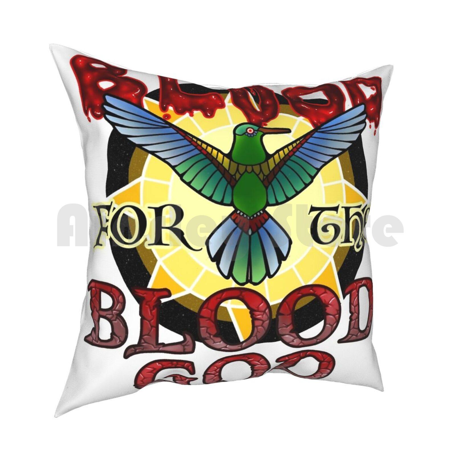 Blood For The Blood God Pillow Case Printed Home Soft Throw Pillow Aztec Mythology Huitzilopochtli Hummingbird Overly 30x30cm 12x12in