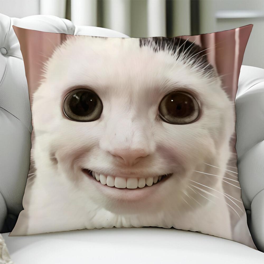 Cat Funny Meme cushion cover Birthday Anniversary Gifts Double Sided Printed Zipper Cushion Cover Soft Skin Bedding