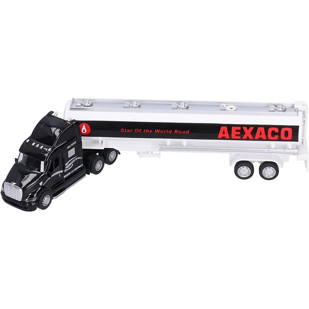 1/48 LKW-Anhänger-Spielzeug, Öltanker-LKW-Spielzeugfahrzeug aus Legierung, abnehmbares Öltransportfahrzeug mit Rückziehfunktion, mit Ton und Licht für Kinder