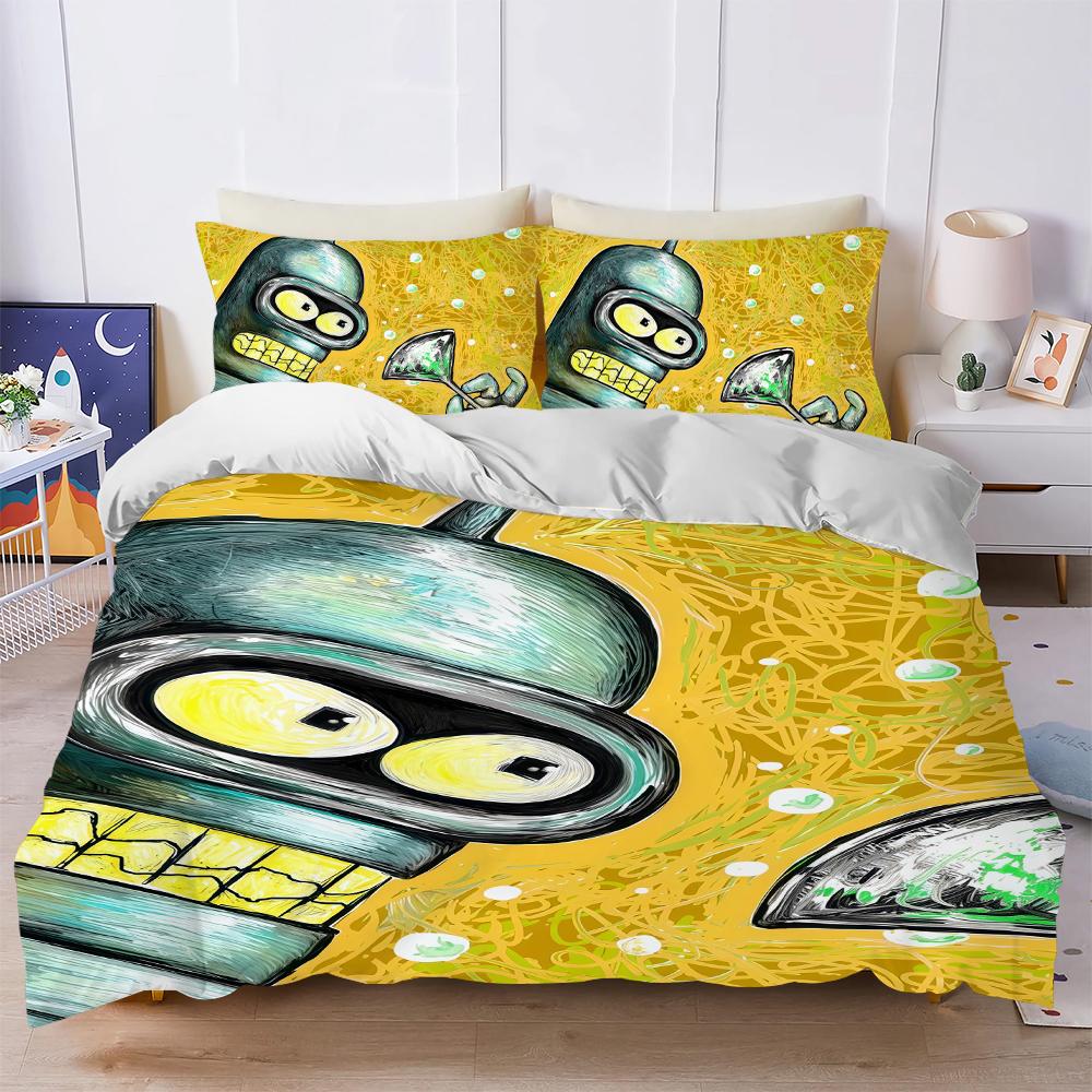 Cartoon F-Futurama Duvet Cover Set Soft Wash Bed 3 Piece Summer Comfortable Student Dormitory Home Baby Bedding Best seller