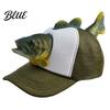 Regali Unici per Pescatori Cappello Pesce Persico Cappellino Novelty 3D Realistico Regolabile Rete Traspirante Comodo Leggero Cappello da Sole Divertente Pesca