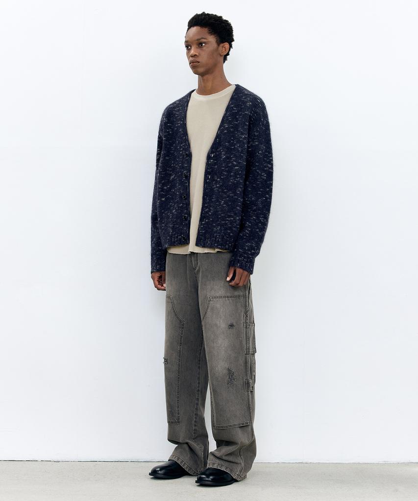 Insilence Italian Mohair Mix Cardigan Dark Navy