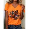 Women's V-neck short-sleeved T-shirt casual fashion