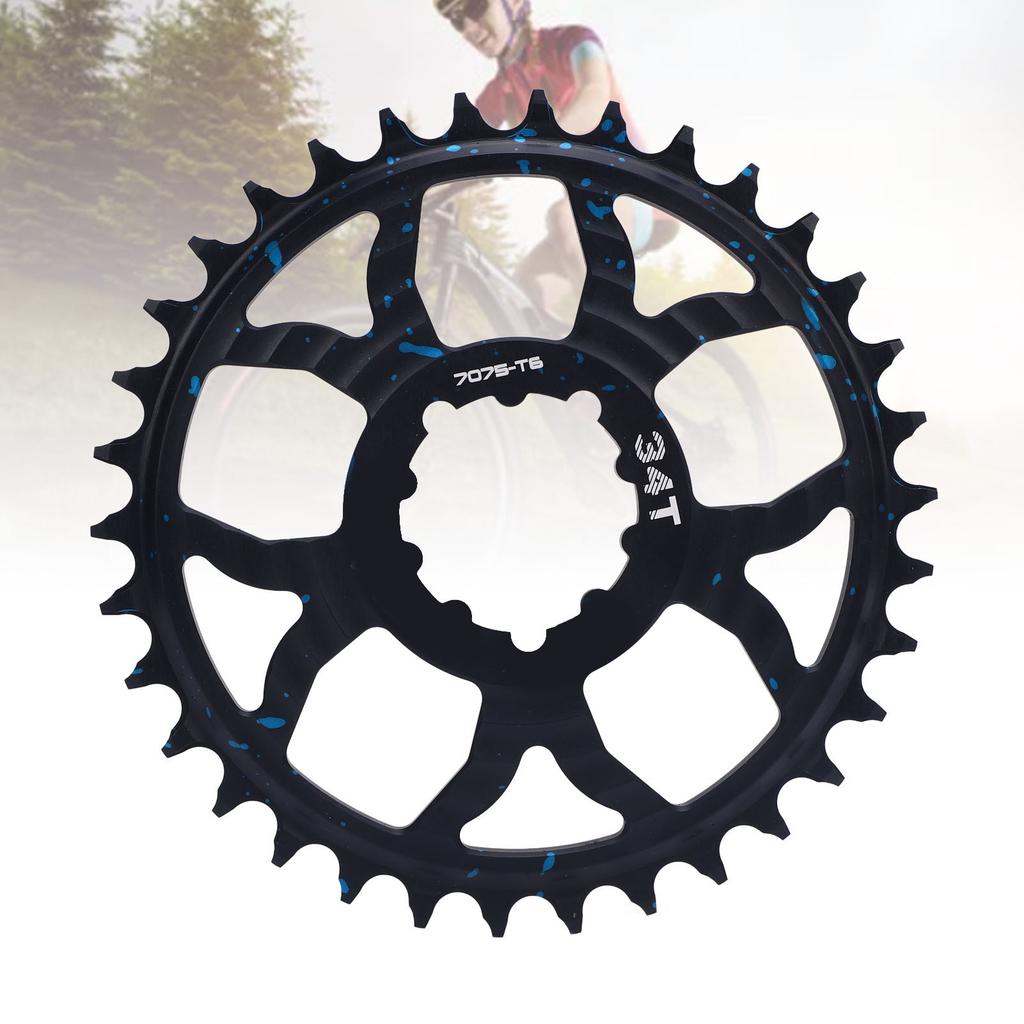 34T Bike Chainring 7075 Aluminum Alloy Positive Negative Tooth Round Chainwheel for GXP Road Bikes