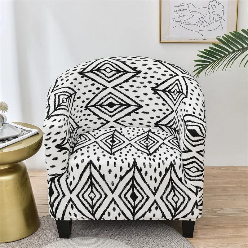 Elastic Christmas Tub Sofa Cover Stretch Spandex Club Chair Slipcovers For Living Room Coffee Bar Single Seater Couch Cover