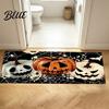 Easy Clean Floor Mat Halloween Kitchen Rug Pumpkin Bat Black Cat Non-slip Mat