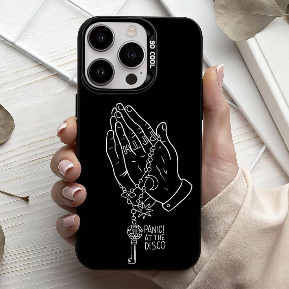 

Theatrical Band P-Panic-C At The Disco Phone Case For iPhone17,16,15,14,13,12,11 Plus,Pro Max Black Candy silver phone case iPhone12PRO