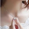 Silberfarbene Halskette Für Frauen Anhänger Halskette Würfel Kristall Halskette Sommerkleidung Schmuckzubehör