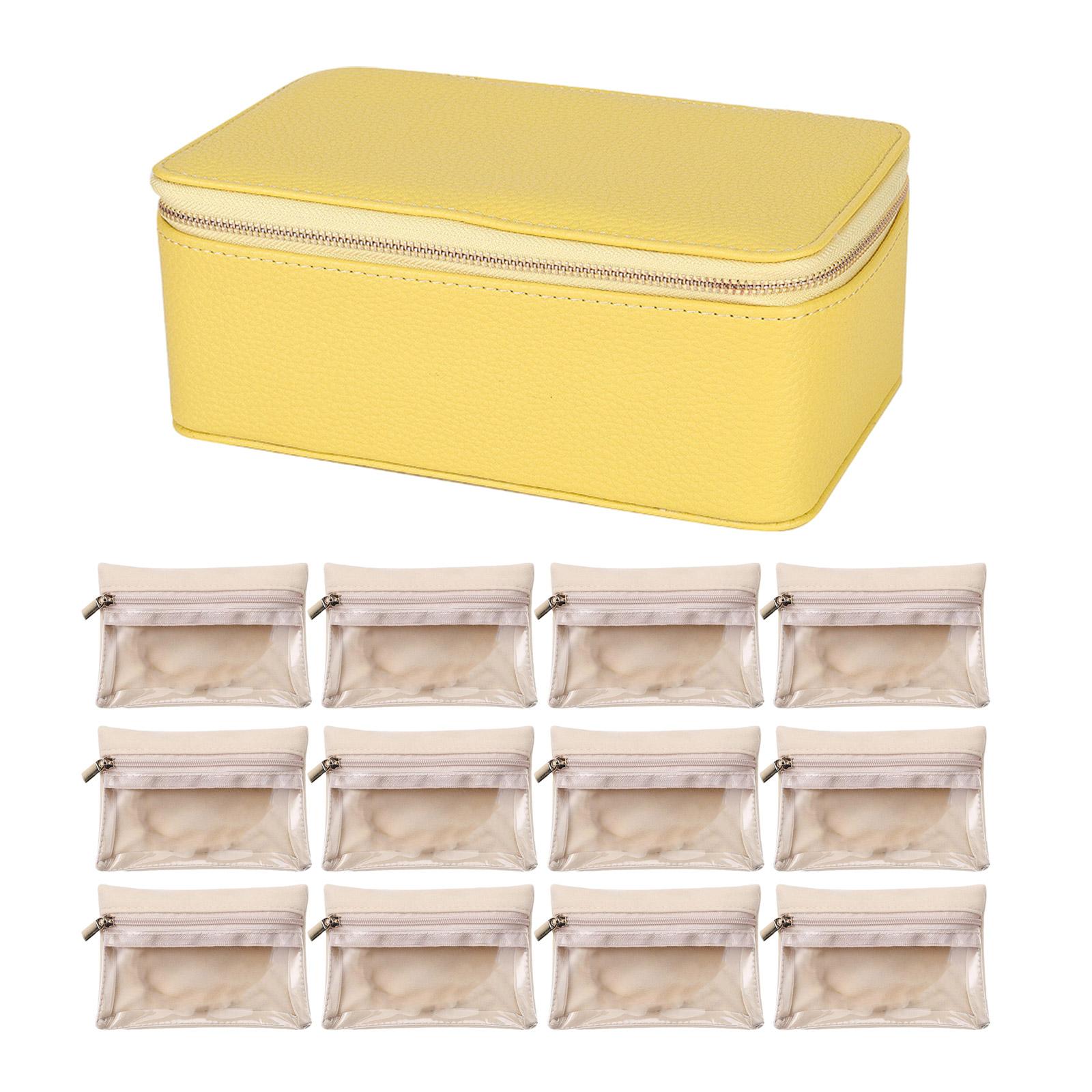 

Прочный дорожный набор мешочков для украшений 12 шт. Портативные сумки для хранения аксессуаров. Чехол для особых подарков для женщин и девушек. жёлтый