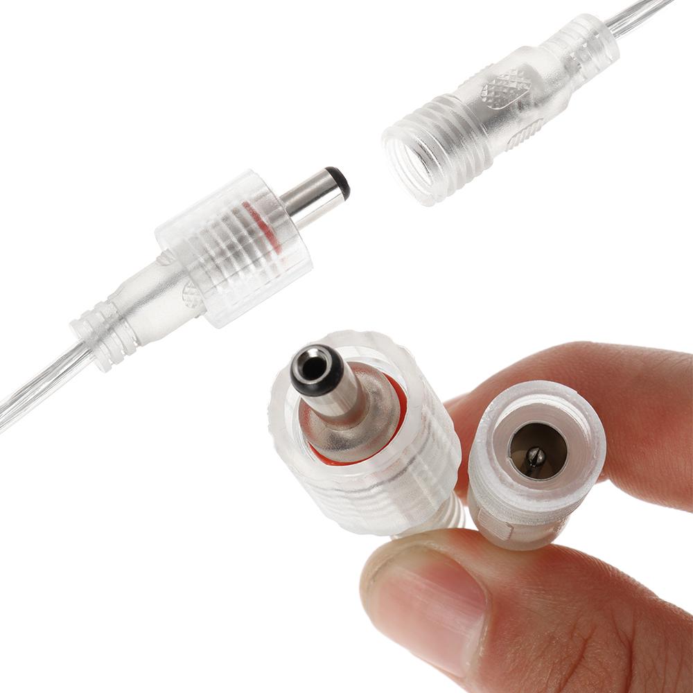 1 Paar DC 5,5 x 2,1 mm IP68 Wasserdichter Stecker Stecker 2-Pin Stromkabel