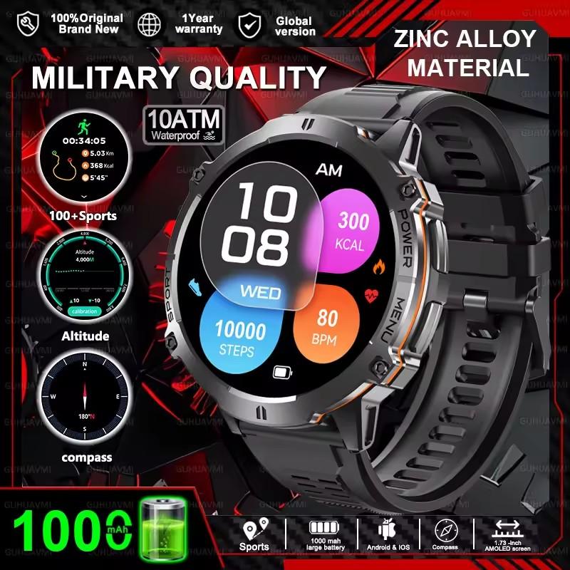 2026 New X3 Men Sports Smartwatch 1000mAh Large Battery Built In GPS Compass Professional Waterproof Hands Free Bluetooth Call Outdoor Smart Watch