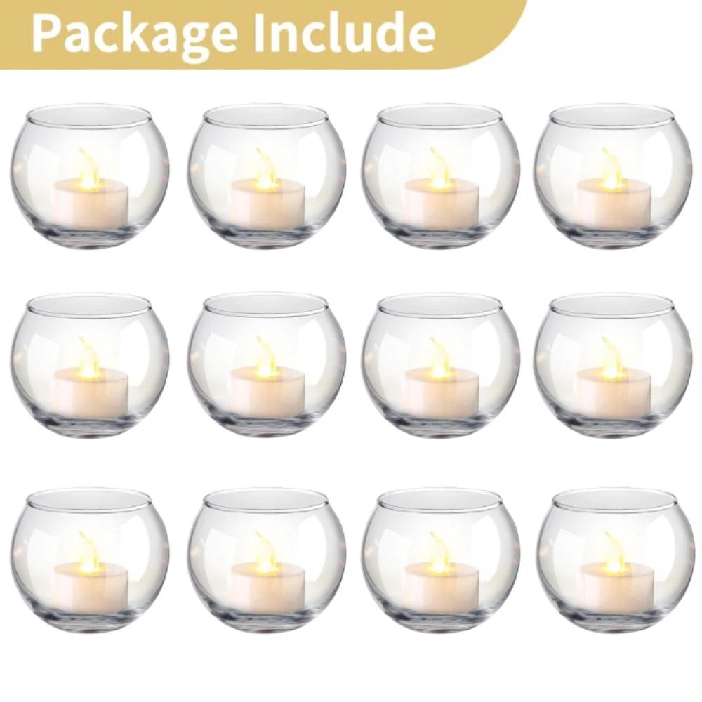 6/12 Stück Modern Schlicht Nordisch Klarglas Votivkerzenhalter Teelichthalter Kerzenständer für Party Zuhause Hochzeitsdusche Dekorationen