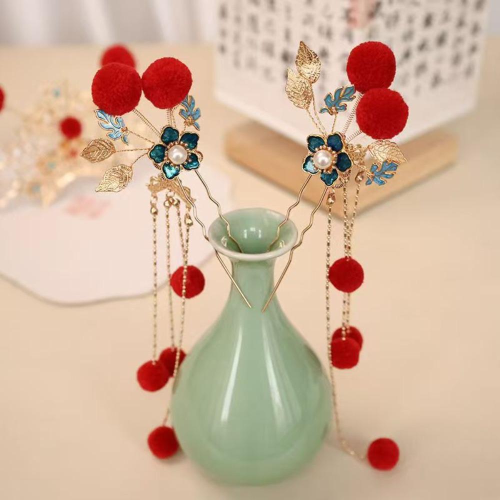 Pearl Ancient Hair Stick Chinese Style New Year Headdress Retro Tang Dynasty Hairpin  Jewelry