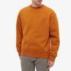 Adidas Originals Trefoil Embroidered Crewneck Pullover Sweatshirt Men Tops Mustard-Yellow H09176
