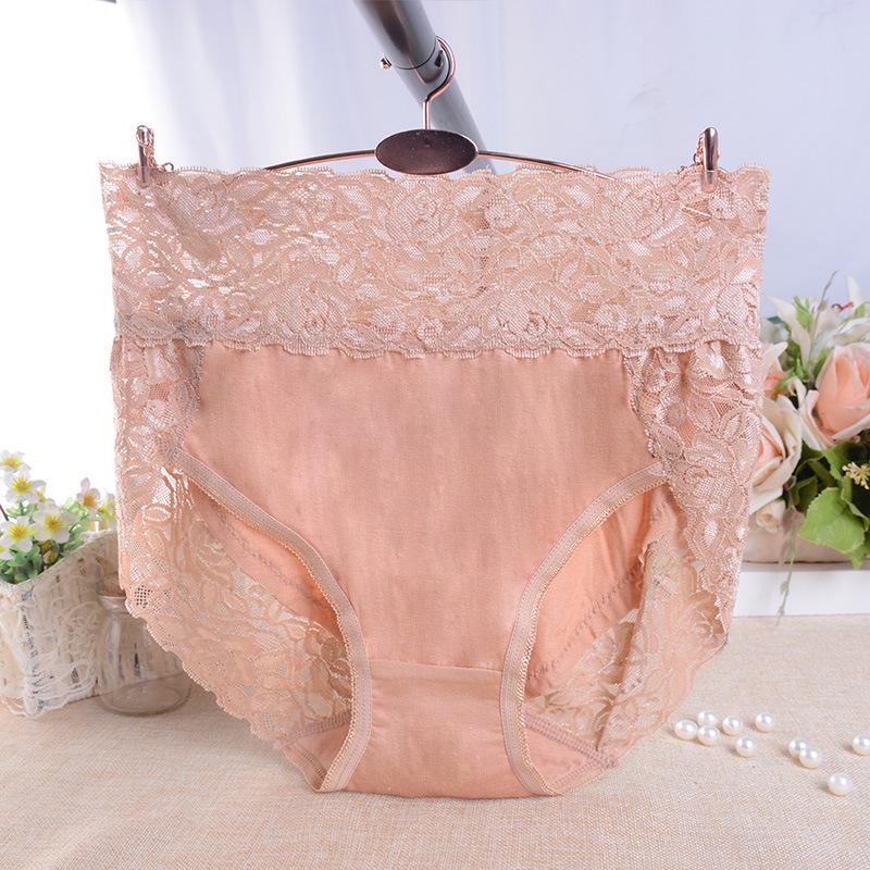 Chiloți de damă modal cu talie înaltă și bordură din dantelă - Mărimi mari, respirabili și confortabili