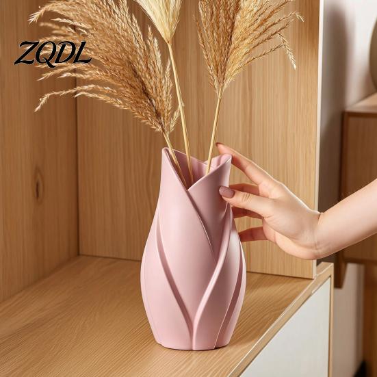 Elegantes Tischmittelstück für Zuhause, Blattförmige Kunstvase, 3D-gedruckte Matte Verdrehte Florale Moderne Skulptur, Zeitgenössische Fotografie Requisiten, Dekorative Blume