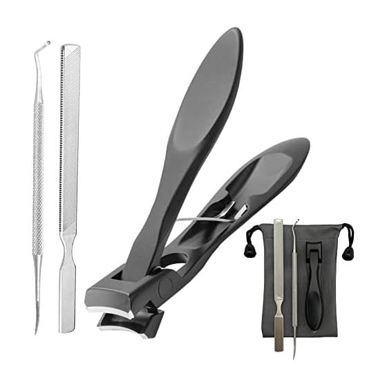 Dermatologist supervised TAKES Nail Clipper with Wide Opening Blades for Ingrown Nails, Thick Nails, Stainless Steel Nail Clipper, Nail File with