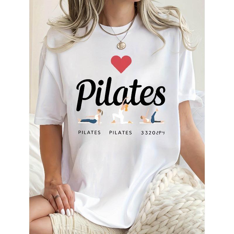 

European Size Creative Fun English Heart Print Women s Casual Sports T-Shirt, Round Neck, Short Sleeve, Comfortable Summer Top S белый