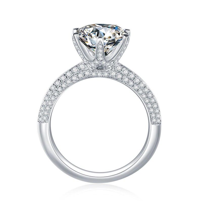 Tibetan Silver 925 Ring Round Brilliant Cut 2 Carat Zirconia Diamant Ring Wedding Accessories Fine Jewelry