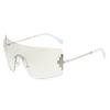 One-Piece Rimless Sunglasses, Personalized Hip-Hop Y2K Large-Frame Glasses For Women
