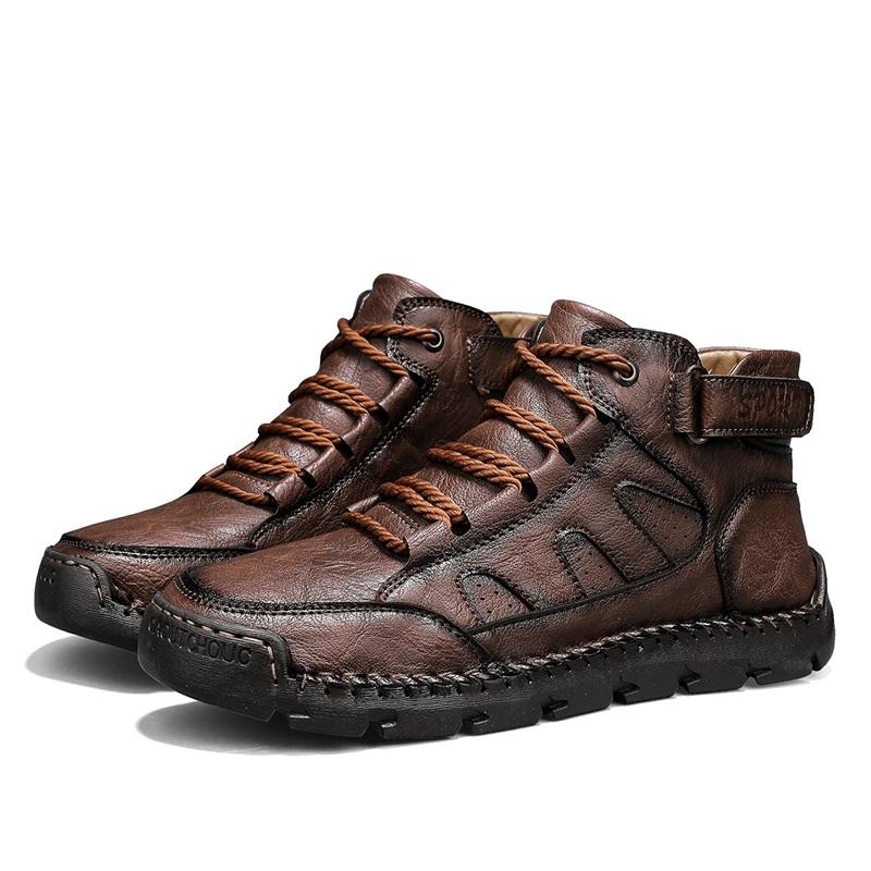 Mens Handmade Boots Pattern Leather Comfy Soft Sock Ankle Boots Autumn /Winter Men Boots Men Winter Boots