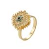 Jewelry Rotatable Devil's Eye Ring Pleated Devil's Eye Vintage Zircon Luxury Ring Exaggerated Copper Opening Finger Ring Girls