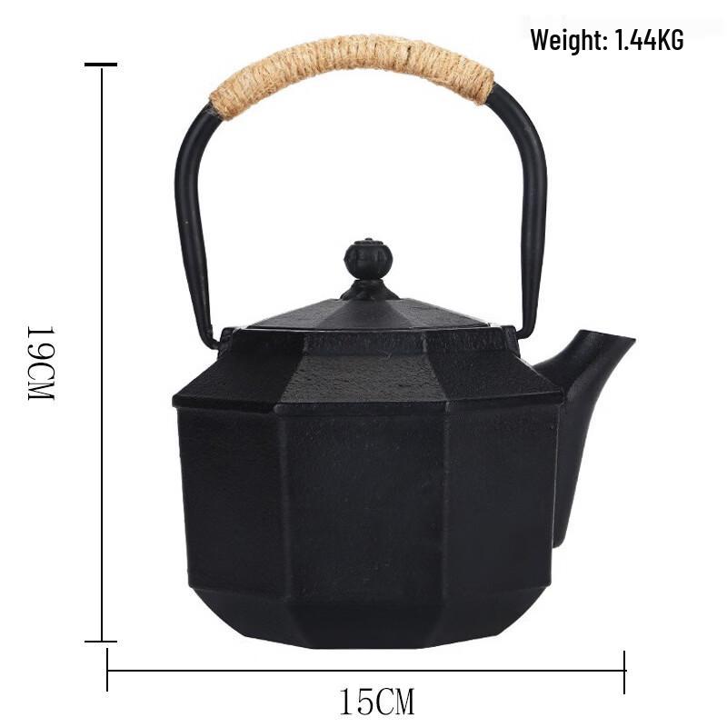 Vintage Cherry Blossom Enamel-Lined Iron Teapot